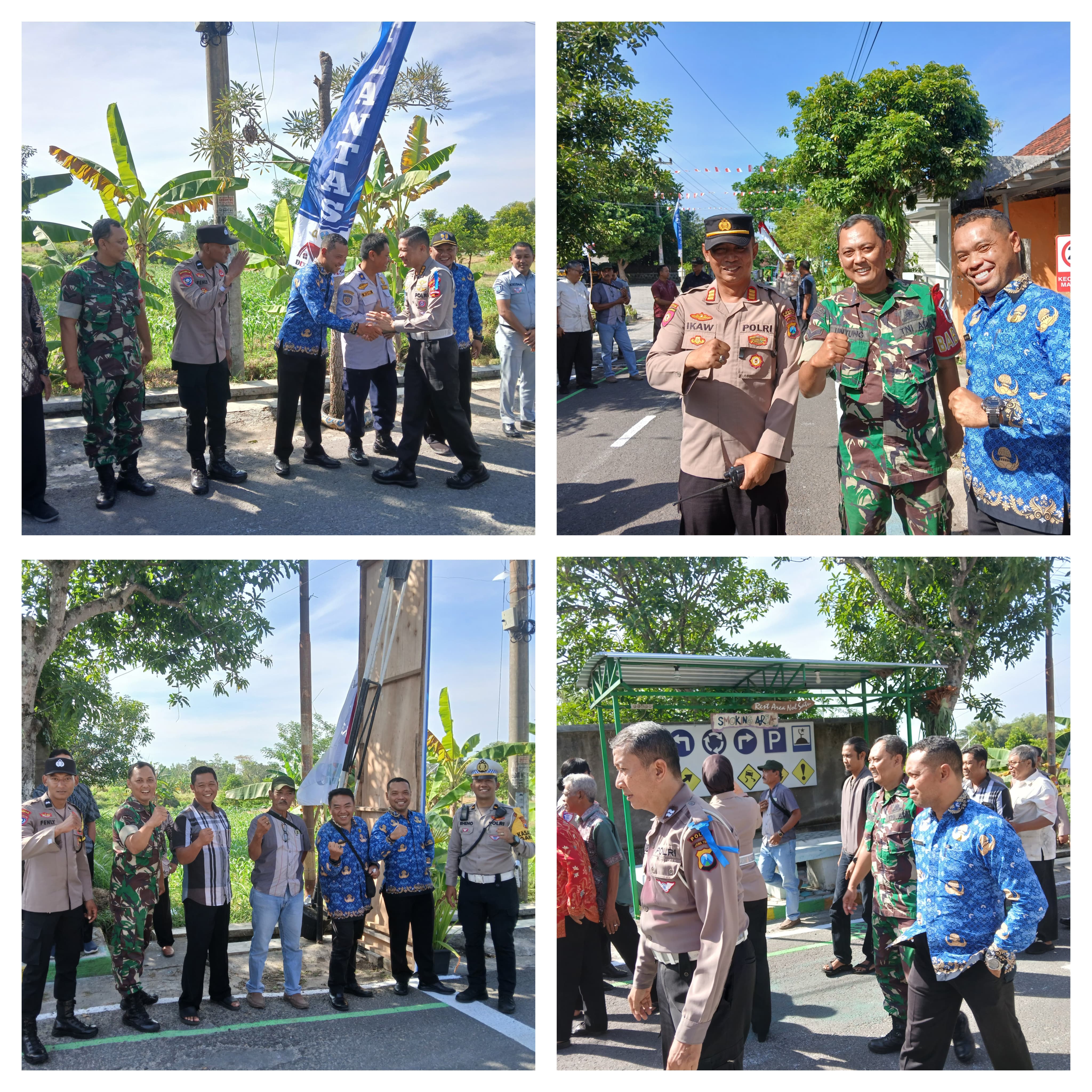 KUNJUNGAN KAKORLANTAS POLRI DI KAMPUNG TERTIB LALU LINTAS RT 01 RW 06 KELURAHAN TAWANGANOM